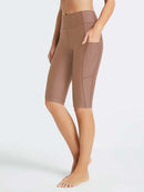 Damen Schwimmshorts Lang UV Shorts Bauchkontrolle Boardshorts Upf50+ Hohe Taille Schwimmunterteil mit Taschen