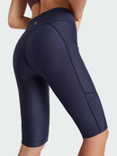 Damen Schwimmshorts Lang UV Shorts Bauchkontrolle Boardshorts Upf50+ Hohe Taille Schwimmunterteil mit Taschen