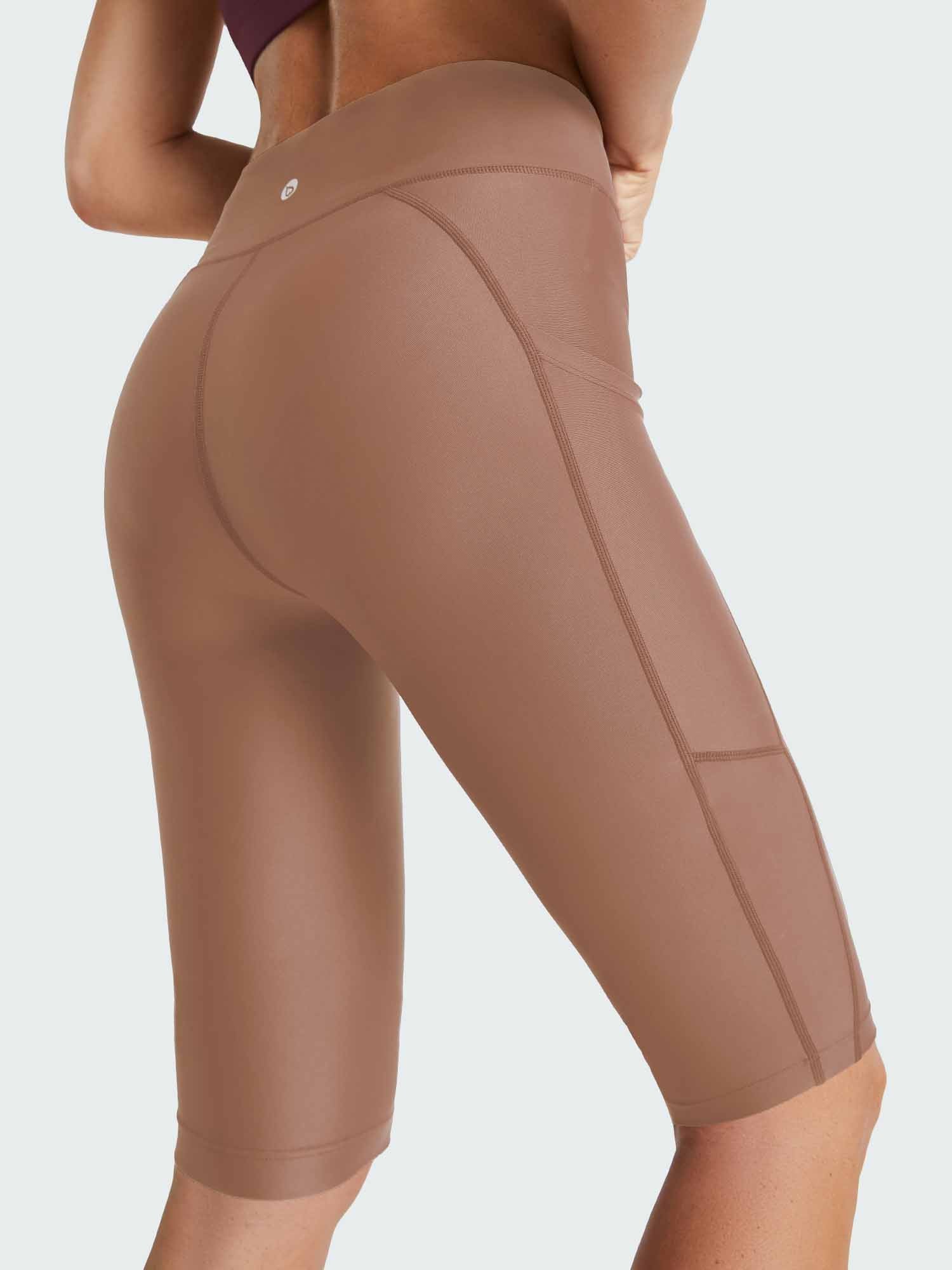 Damen Schwimmshorts Lang UV Shorts Bauchkontrolle Boardshorts Upf50+ Hohe Taille Schwimmunterteil mit Taschen