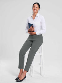 Damen Winter Stretch Wanderhose Schnelltrocken Leichte mit Reißverschlusstasche Freizeithose