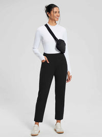 Damen Winter Stretch Wanderhose Schnelltrocken Leichte mit Reißverschlusstasche Freizeithose