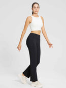 Yoga-Style-Leggings mit Fleecefutter hoher Taille und geradem Bein mit Taschen