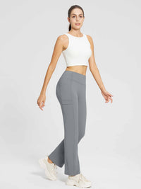 Yoga-Style-Leggings mit Fleecefutter hoher Taille und geradem Bein mit Taschen