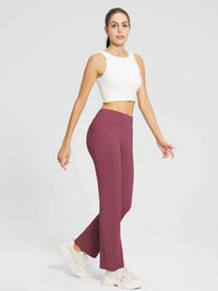 Yoga-Style-Leggings mit Fleecefutter hoher Taille und geradem Bein mit Taschen