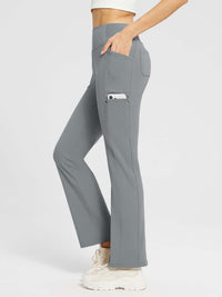 Yoga-Style-Leggings mit Fleecefutter hoher Taille und geradem Bein mit Taschen