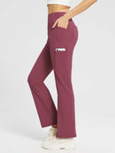 Yoga-Style-Leggings mit Fleecefutter hoher Taille und geradem Bein mit Taschen