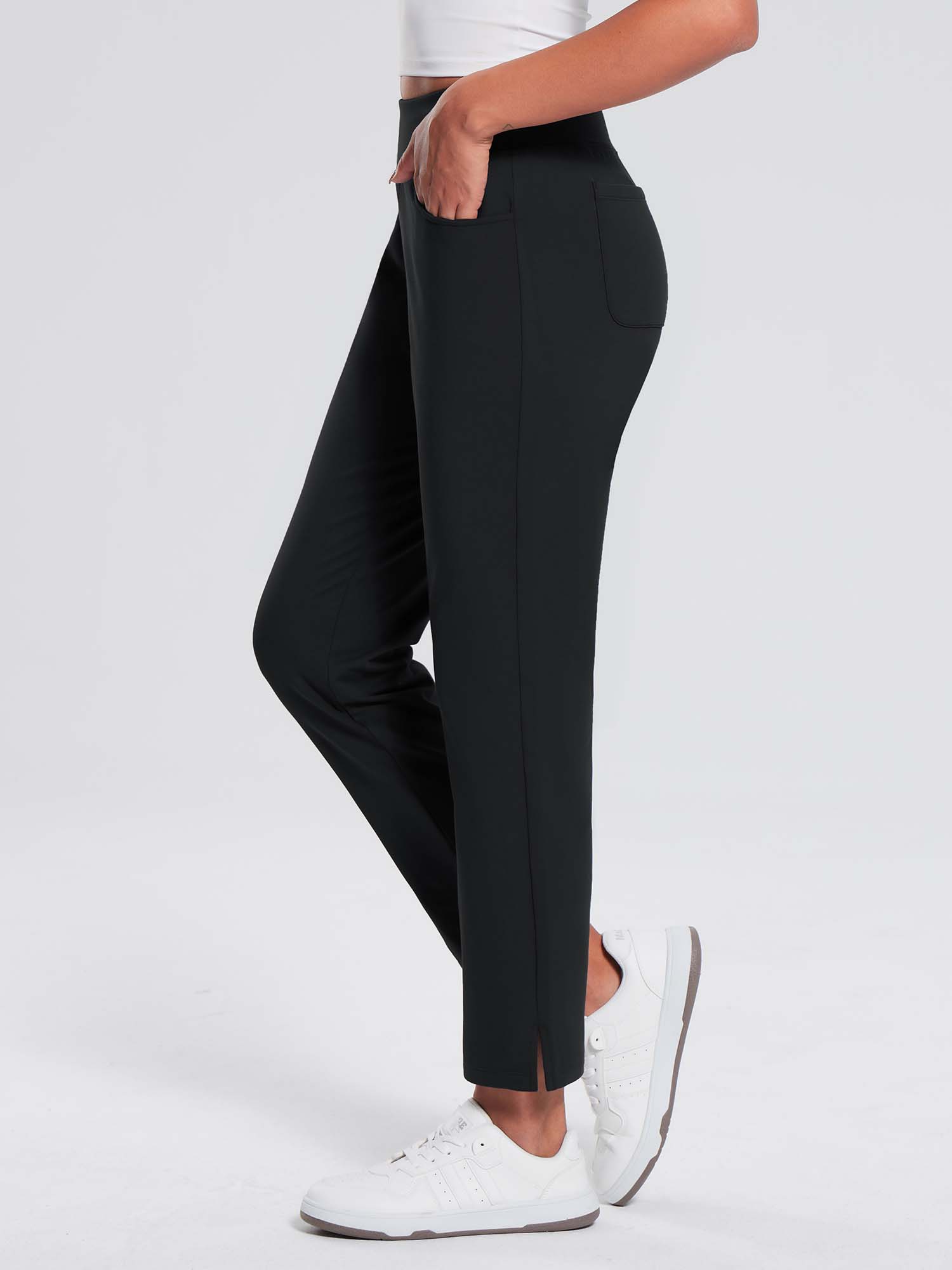 Damen Winter Stretch Wanderhose Schnelltrocken Leichte mit Reißverschlusstasche Freizeithose