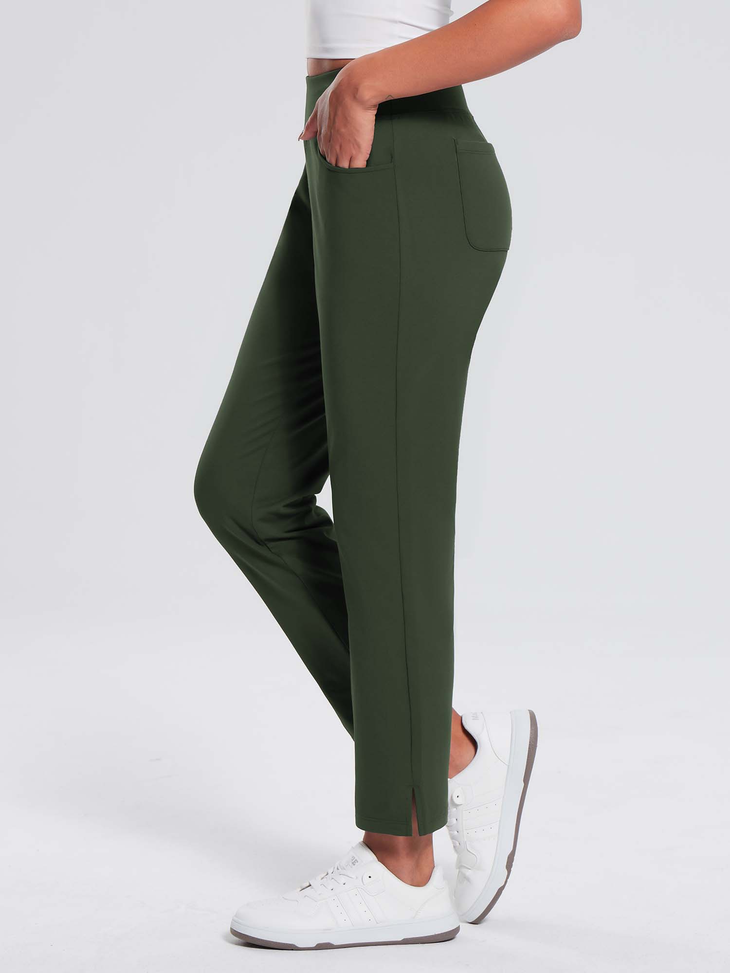 Damen Winter Stretch Wanderhose Schnelltrocken Leichte mit Reißverschlusstasche Freizeithose