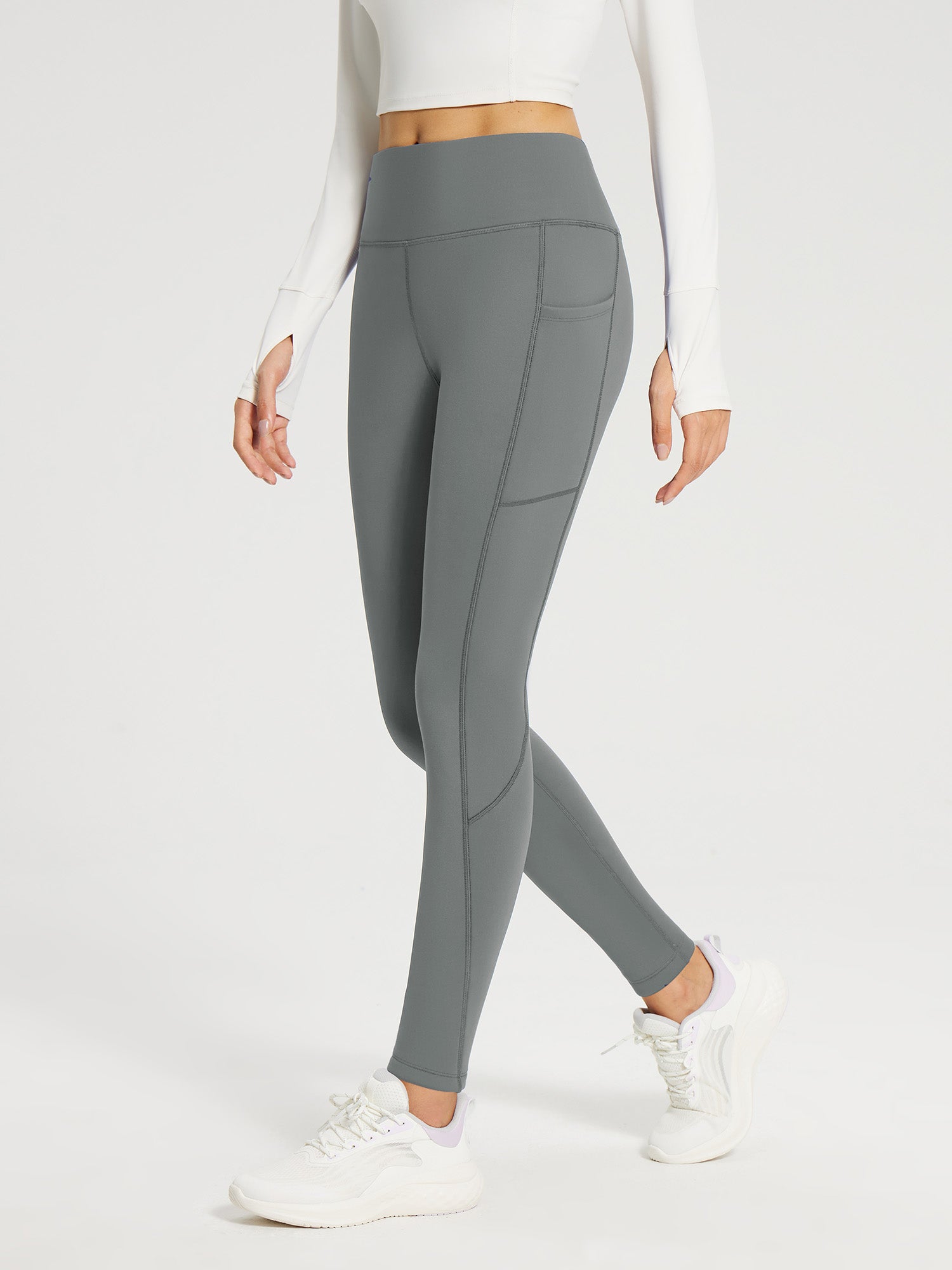 Laufhose aus dickem Fleece schmal geschnitten Leggings