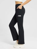 Yoga-Style-Leggings mit Fleecefutter hoher Taille und geradem Bein mit Taschen