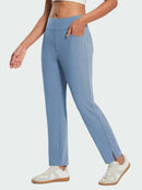 Damen Winter Stretch Wanderhose Schnelltrocken Leichte mit Reißverschlusstasche Freizeithose