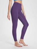 Damen Winter-Reithose Fleece-Reithose Vollbesatz Reithose Rei verschluss-Taschen Leggings