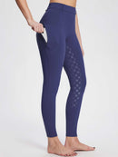 Damen Winter-Reithose Fleece-Reithose Vollbesatz Reithose Rei verschluss-Taschen Leggings