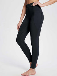 Damen Winter-Reithose Fleece-Reithose Vollbesatz Reithose Rei verschluss-Taschen Leggings
