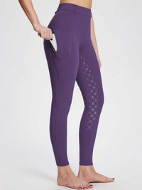 Damen Winter-Reithose Fleece-Reithose Vollbesatz Reithose Rei verschluss-Taschen Leggings