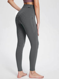 Damen Winter-Reithose Fleece-Reithose Vollbesatz Reithose Rei verschluss-Taschen Leggings