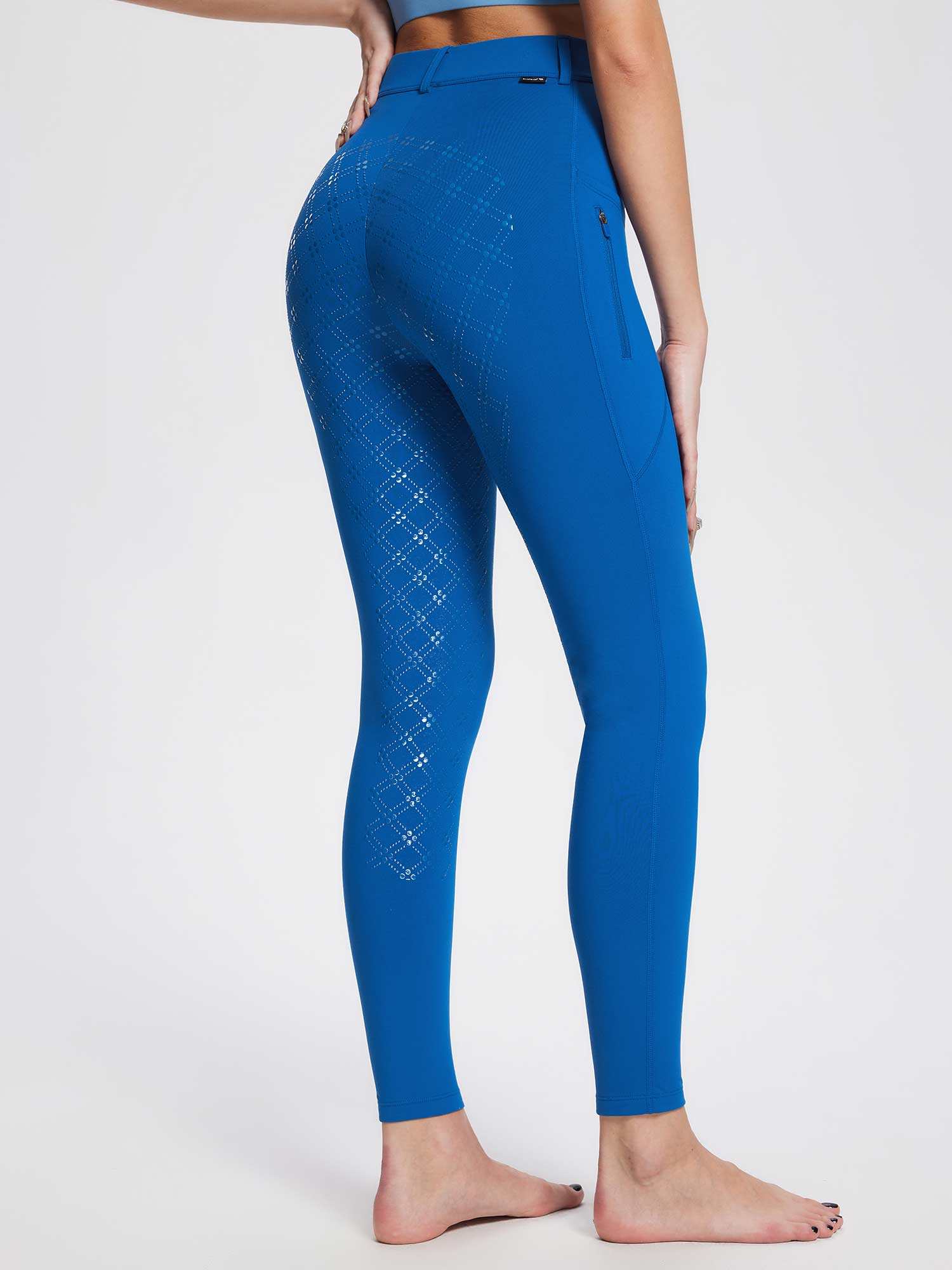 Damen Winter-Reithose Fleece-Reithose Vollbesatz Reithose Rei verschluss-Taschen Leggings