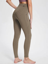Damen Winter-Reithose Fleece-Reithose Vollbesatz Reithose Rei verschluss-Taschen Leggings