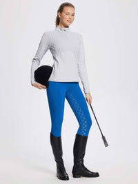 Damen Winter-Reithose Fleece-Reithose Vollbesatz Reithose Rei verschluss-Taschen Leggings