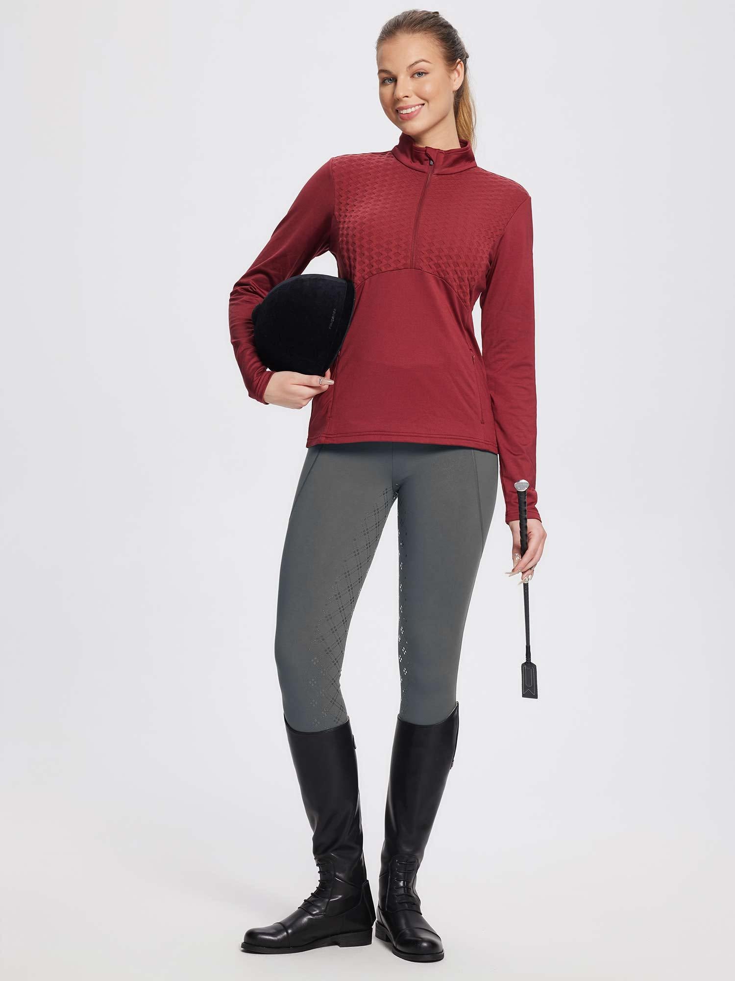 Damen Winter-Reithose Fleece-Reithose Vollbesatz Reithose Rei verschluss-Taschen Leggings