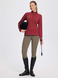 Damen Winter-Reithose Fleece-Reithose Vollbesatz Reithose Rei verschluss-Taschen Leggings