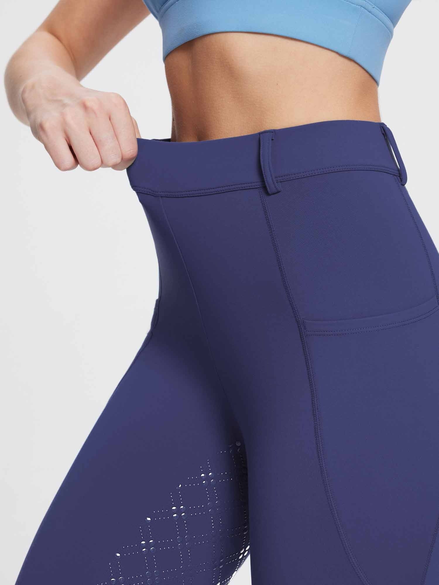 Damen Winter-Reithose Fleece-Reithose Vollbesatz Reithose Rei verschluss-Taschen Leggings