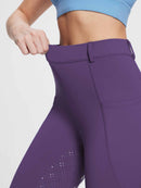 Damen Winter-Reithose Fleece-Reithose Vollbesatz Reithose Rei verschluss-Taschen Leggings