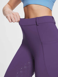 Damen Winter-Reithose Fleece-Reithose Vollbesatz Reithose Rei verschluss-Taschen Leggings