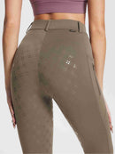 Damen Winter-Reithose Fleece-Reithose Vollbesatz Reithose Rei verschluss-Taschen Leggings