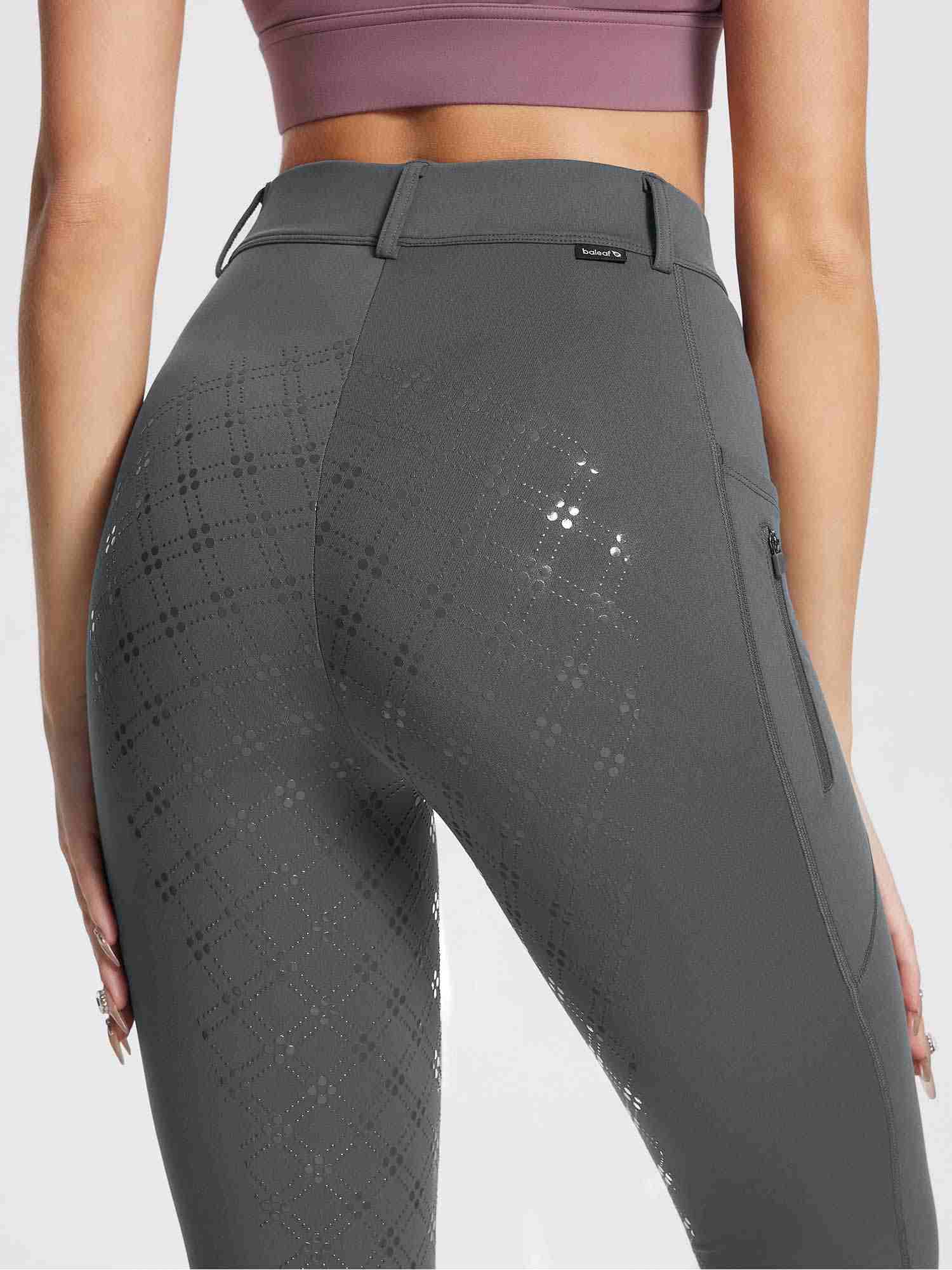 Damen Winter-Reithose Fleece-Reithose Vollbesatz Reithose Rei verschluss-Taschen Leggings