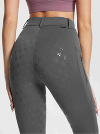 Damen Winter-Reithose Fleece-Reithose Vollbesatz Reithose Rei verschluss-Taschen Leggings