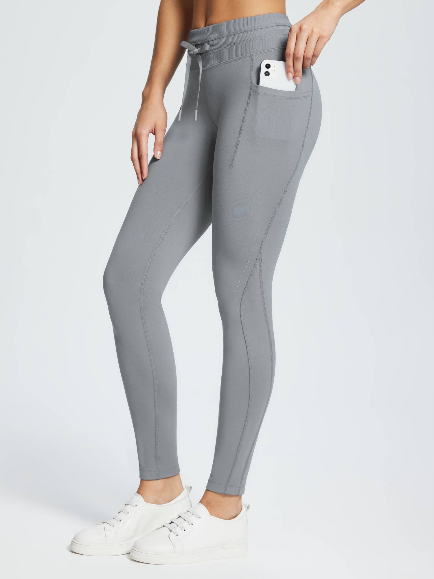 Damen Wanderleggings wasserdichte Skihose Winter Leggings Outdoor Thermohose high Waist 27"
