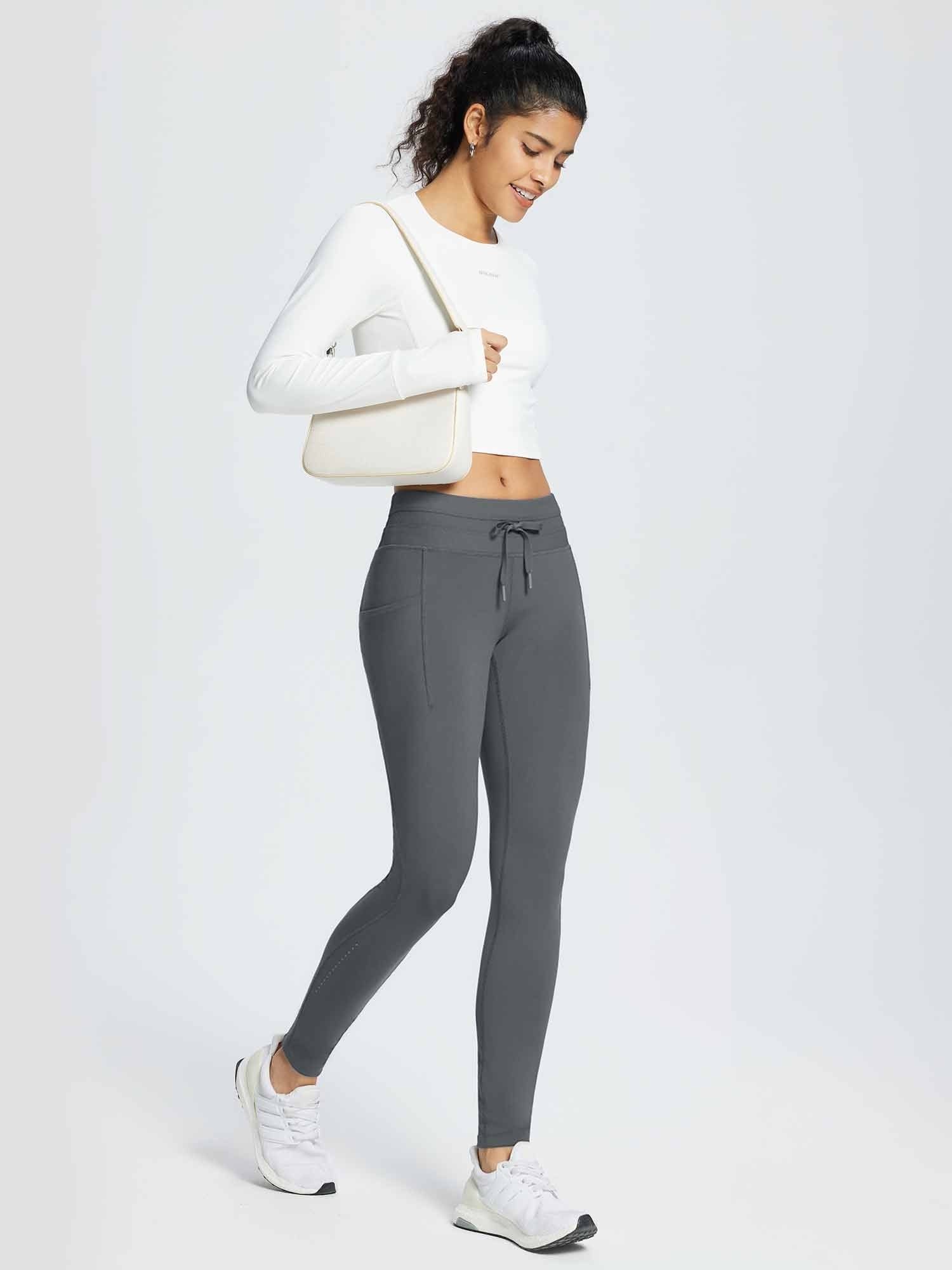 Damen Wanderleggings wasserdichte Skihose Winter Leggings Outdoor Thermohose high Waist 27"