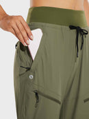 Damen Cargo Jogginghose 27'' Leichte Wanderhose Atmungskativ Schnelltrocknend Workout Lounge Casual Outdoor Funktionshose