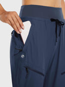 Damen Cargo Jogginghose 27'' Leichte Wanderhose Atmungskativ Schnelltrocknend Workout Lounge Casual Outdoor Funktionshose