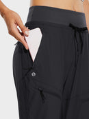 Damen Cargo Jogginghose 27'' Leichte Wanderhose Atmungskativ Schnelltrocknend Workout Lounge Casual Outdoor Funktionshose