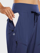 Damen Cargo Jogginghose 27'' Leichte Wanderhose Atmungskativ Schnelltrocknend Workout Lounge Casual Outdoor Funktionshose