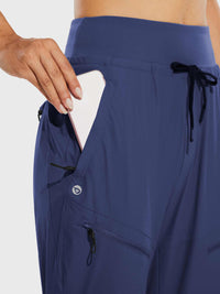 Damen Cargo Jogginghose 27'' Leichte Wanderhose Atmungskativ Schnelltrocknend Workout Lounge Casual Outdoor Funktionshose