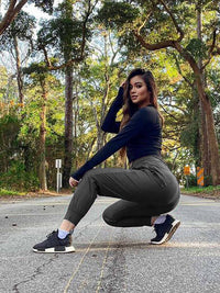 Damen Cargo Jogginghose 27'' Leichte Wanderhose Atmungskativ Schnelltrocknend Workout Lounge Casual Outdoor Funktionshose